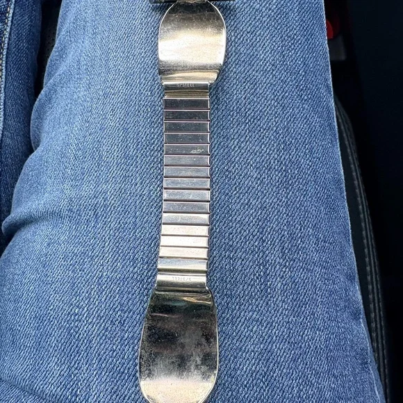 Apple Watch band Turquoise and Red Inlay Silver Bracelet - Picture 2 of 2